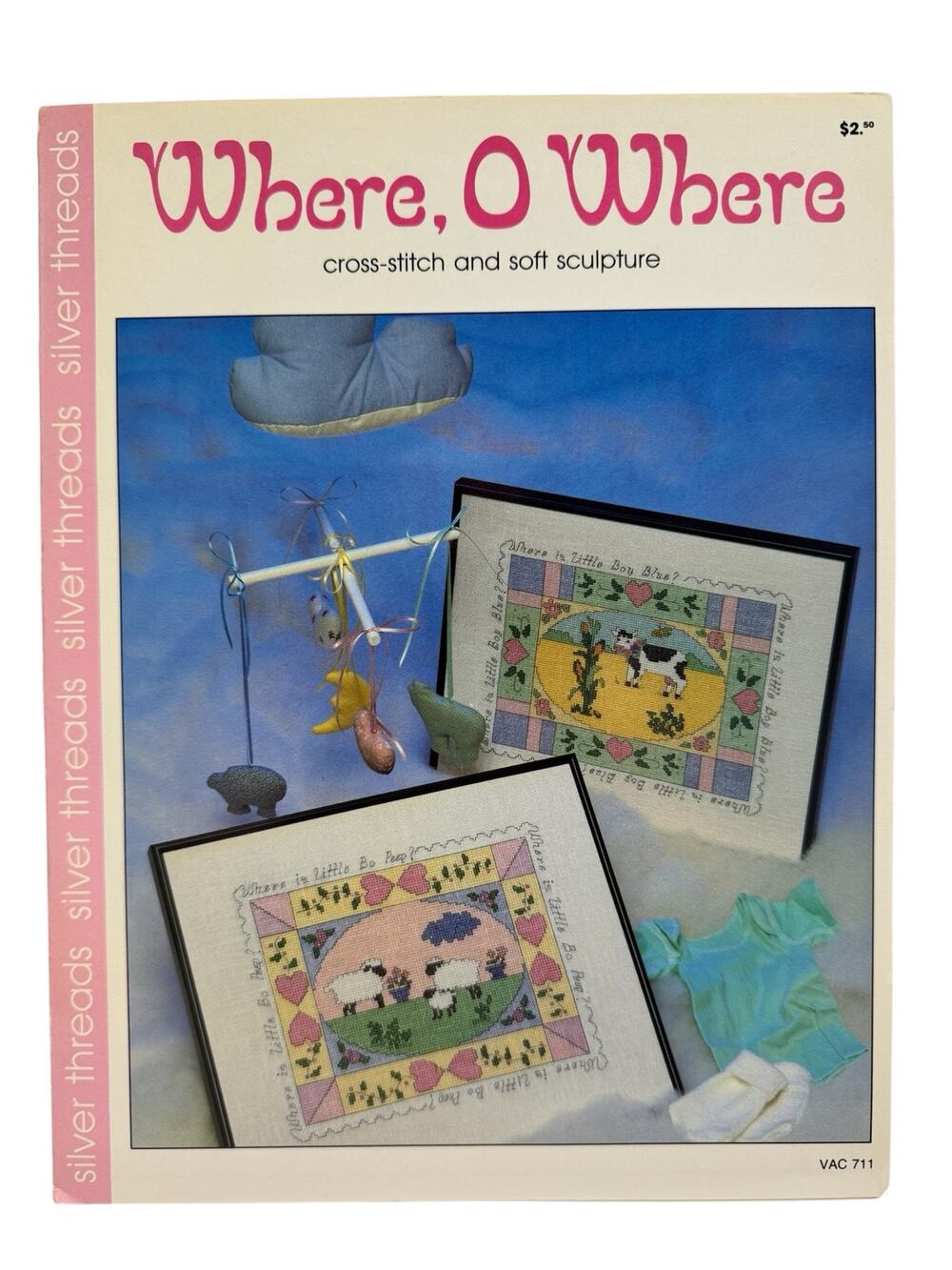 Vintage Where O Where Cross Stitch Soft Sculpture Design Trifold Baby Nursery